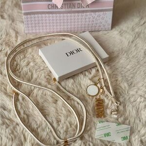 Dior Gold and Cream Phone Case Necklace